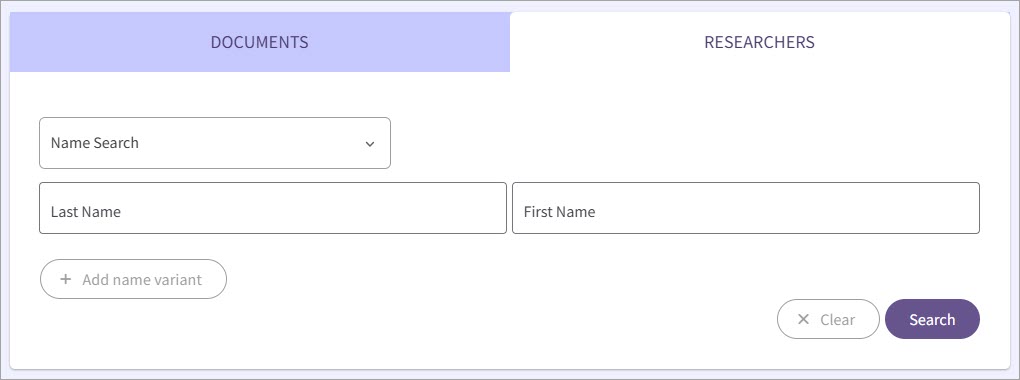 Researcher search in Web of Science
