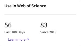 use in web of science